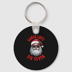Chaveiro Papai Noel engraçado diz seis sete Natal 67 Meme X