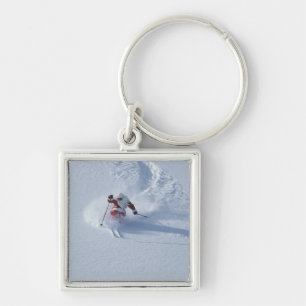 Chaveiro Papai Noel esquiando no Snowbird Ski Resort, Wasat