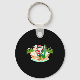 Chaveiro Papai Noel Havaiano de Surf ou Natal na Praia de S