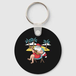 Chaveiro Papai Noel havaiano violão de Natal no J