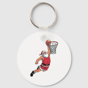 Chaveiro Papai Noel Jogando Basquete Amantes do Esporte de