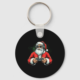 Chaveiro Papai Noel Legal Jogando Video Games Natal Garoto