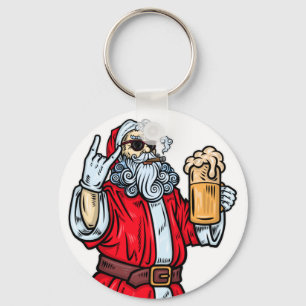Chaveiro Papai Noel Mau, Rocha, Cerveja e Charuto