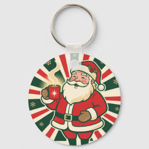 Chaveiro Papai Noel Merry & Bright Vintage Natal Retro