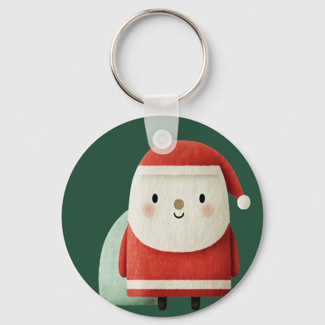 Chaveiro Papai Noel Minimalista Fofo (Frente)