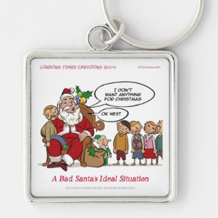Chaveiro Papai Noel Muito Mau Situação Ideal Engraçado