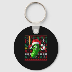 Chaveiro Papai Noel Pickle Jogando Beisebol Natal Jogador V