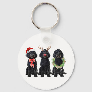 Chaveiro Papai Noel Retro Engraçado Cachorro Black Goldendo