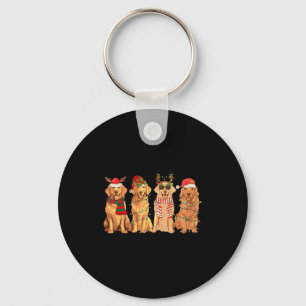Chaveiro Papai Noel Vintage Engraçado Cachorro Retriever Do