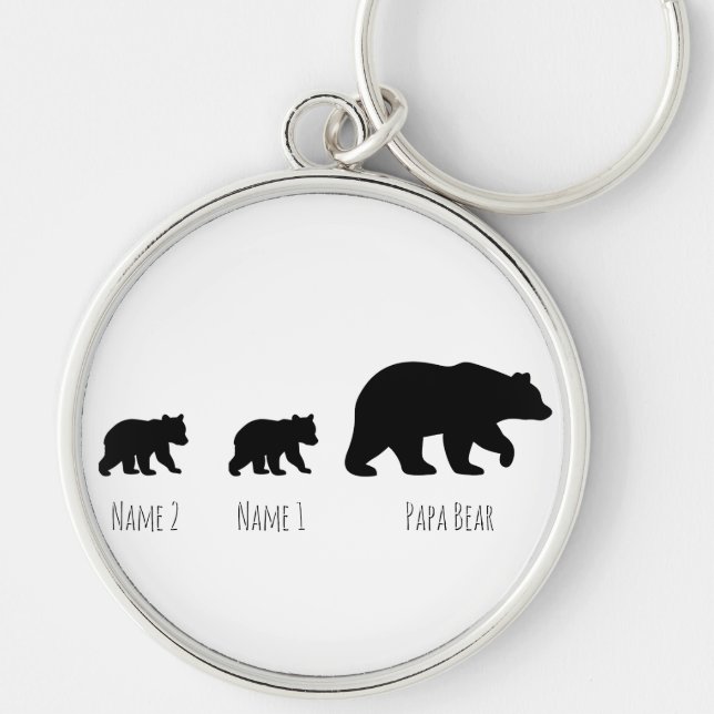 Chaveiro Papai Urso Personalizado Bebê Urso Nome (Frente)