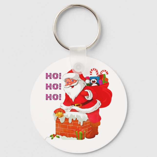 Chaveiro PAPAIS NOEIS COM PRESENTES DE NATAL, HO! Hei! Hei! (Frente)