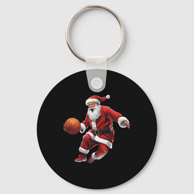 Chaveiro Papais noeis de basquete Slam Dunk Ugly Natal (Frente)