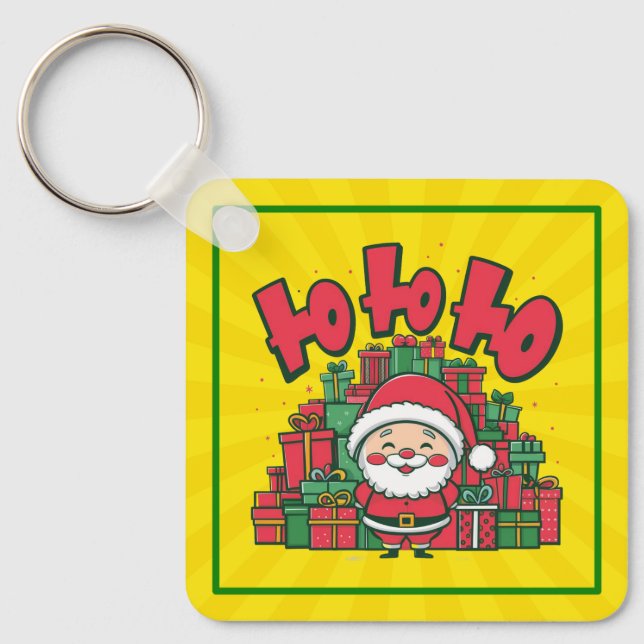 Chaveiro Papais noeis de Cartoon Jolly Natal-67748 (Frente)