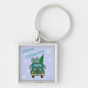 Chaveiro Papais noeis de frente de caminhão Feliz Natal