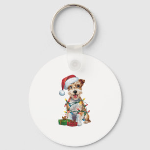 Chaveiro Papais noeis de Iluminação Xmas Cão de Terrier Sil