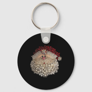 Chaveiro Papais noeis de Natal Bead - Gemstone-White-Xmas