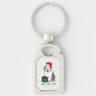Chaveiro Papais noeis de Natal Cachorro de Ovelha Inglês (C