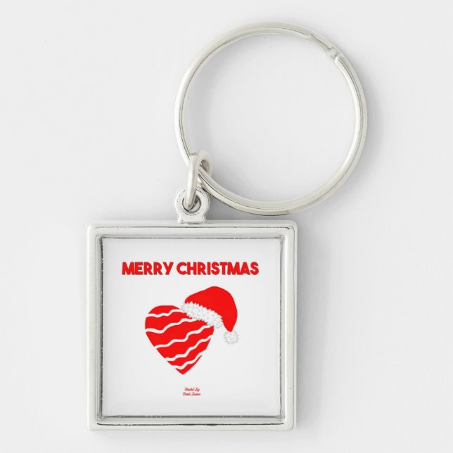 Chaveiro Papais noeis de Natal Cadeia de Chave do Coração P (Frente)