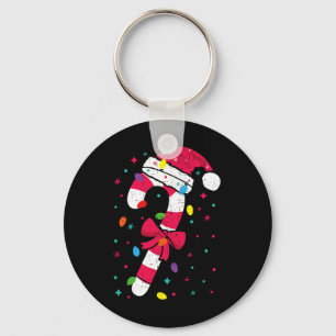 Chaveiro Papais noeis de Natal Candy Cane Xmas Kids Toddler