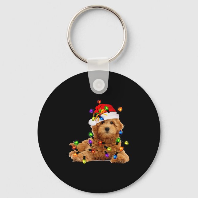 Chaveiro Papais noeis de Natal de Goldendoodle (Frente)