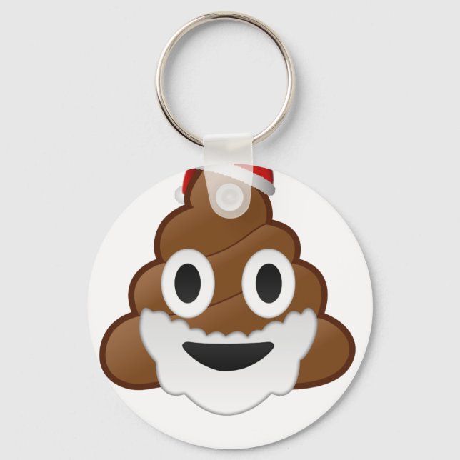 Chaveiro Papais noeis de Natal engraçados Poop Emoji (Frente)