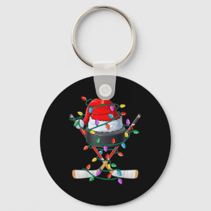 Chaveiro Papais noeis de Natal Hockey Xmas Sports Hall Kids