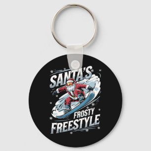 Chaveiro Papais noeis De Neve De Natal Snowboarder Santas F