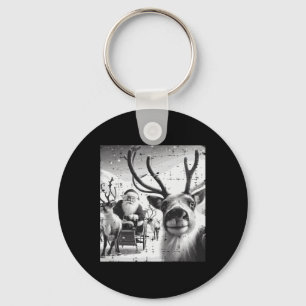 Chaveiro Papais noeis De Reindeer De Natal Selfie Engraçado