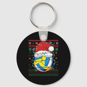 Chaveiro Papais noeis de Voleibol de Natal Hat Esportivo