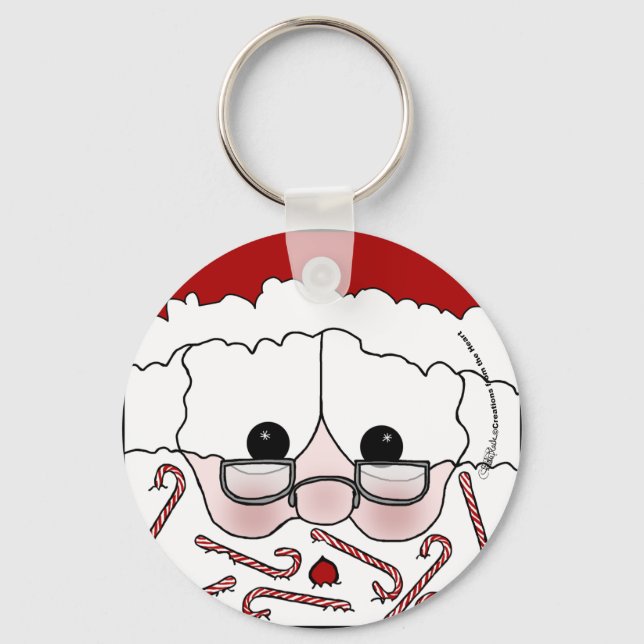 Chaveiro Papais noeis Doces Cheeks-Candy Cane Beard (Frente)