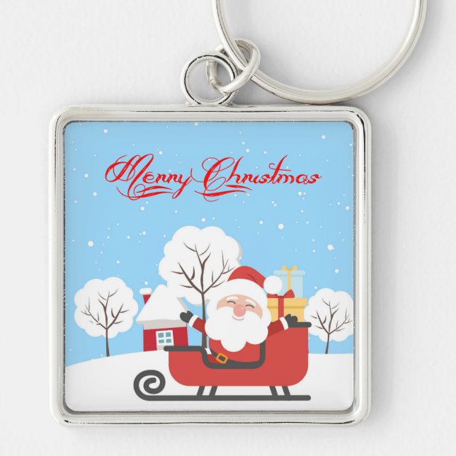 Chaveiro Papais noeis e Sleigh (Frente)