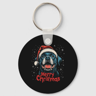 Chaveiro Papais noeis Engraçados Rottweiler Feliz Natal Amo