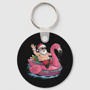Chaveiro Papais noeis Flamingo Floatie Natal Em Julho De Ve