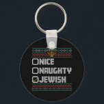 Chaveiro Papais noeis judeus adoráveis Hanukkah Natal feio<br><div class="desc">Papais noeis judeus adoráveis Hanukkah Natal feio</div>