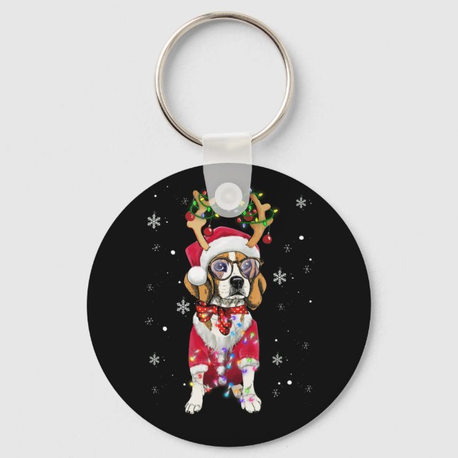 Chaveiro Papais noeis Sapos Beagle Dons de Natal (Frente)