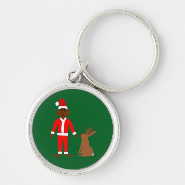 Chaveiro Papais noeis Sasquatch e Jackalope Christmas (Frente)