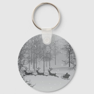 Chaveiro Papais noeis Sleigh em uma Wonderland de inverno