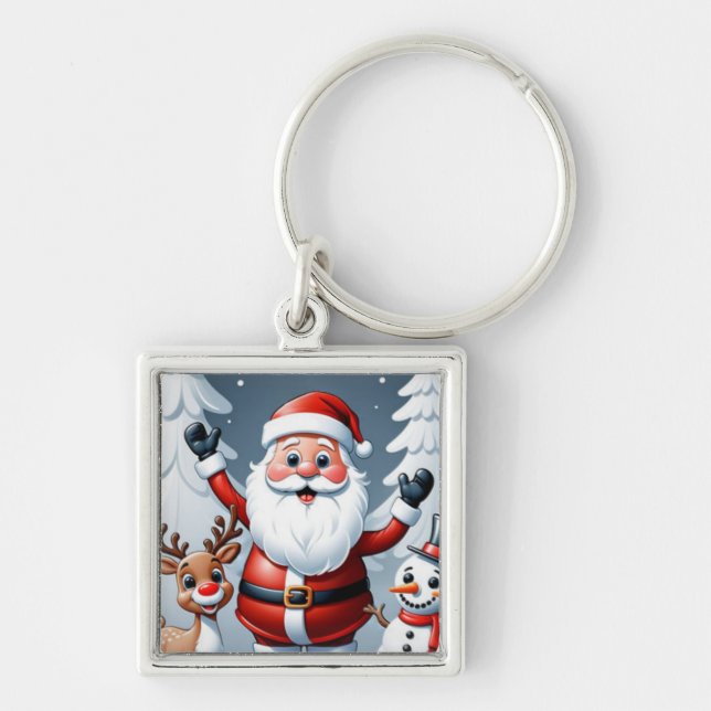 Chaveiro Papais noeis, Snowman e Ralph Reindeer (Frente)