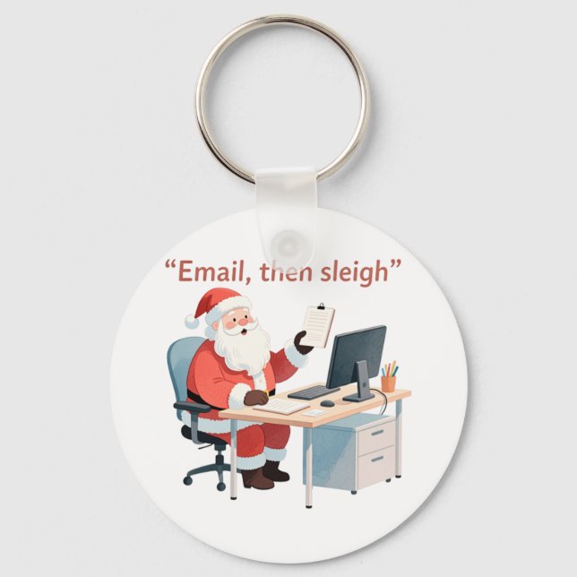 Chaveiro Papais noeis trabalhando em uma mesa balanceando e (Frente)