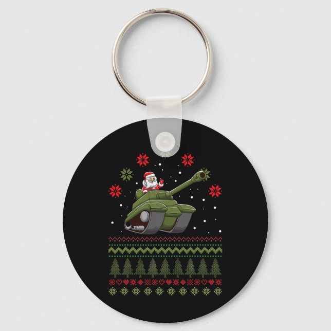 Chaveiro Papais noeis Ugly Christmas Theme Graphic Militar  (Frente)