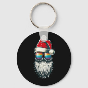 Chaveiro Papais noeis Vintage Óculos Rainbow Christmas Sant
