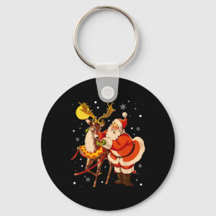 Chaveiro Papais noeis Vintage Reindeer Retro 1950s Pão de N