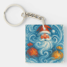 Chaveiro Papais noeis Whimsical em uma tempestade de invern