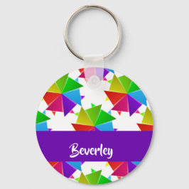 Chaveiro Papel colorido dobrado em branco