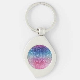 Chaveiro Papel de embrulho brilhante rosa azul ombre