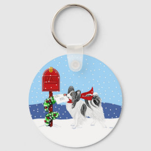 Chaveiro Papillon Christmas Mail Blk Wht