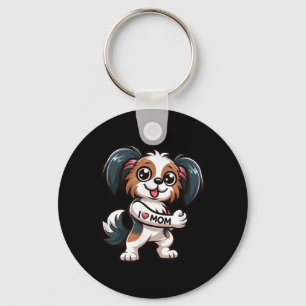 Chaveiro Papillon Eu Amo A Mãe Tatuagem De Cachorro Engraça