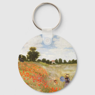 Chaveiro Papoilas vermelhas que florescem - Claude Monet