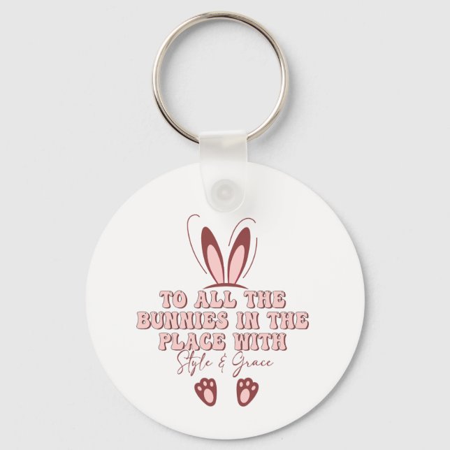 Chaveiro para todos os coelhos no lugar com estilo e graça (Frente)