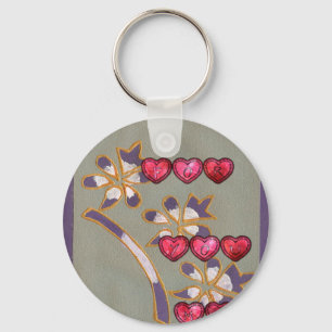 Chaveiro Para Você De Mim: Design de Corações Florais Lindo